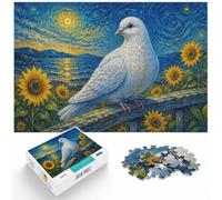 Adult Puzzle, 1000 Pieces, Dove in Starry Night Style, 1000pcs (40x28cm)