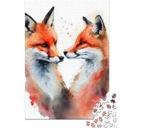 Adult Puzzle, 1000 Pieces, Fox Romantic Couple_2, 52x38cm/1000pcs