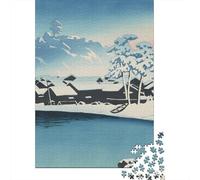 Adult Puzzle, 1000 Pieces, Snow Scene at Dawn, 38x26cm/1000pcs