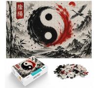 Adult Puzzle, 1000 Pieces, Yin Yang Symbol with Bamboo And Mountain, 1000pcs (52x38cm)
