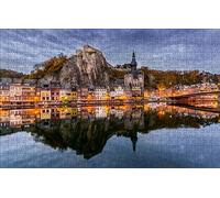 Adult Puzzle - 300 p Puzzle - Adults and Children from 6 Years Old Puzzle, Mountains, Church, Belgium, Namur, 38x26CM