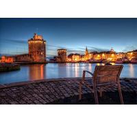 Adult Puzzle 300 Pieces City Lights Coast France Cobblestones Bay Old Port La Rochelle 38x26CM