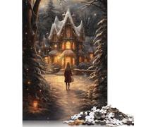 Adult Puzzle Game Winter Wonderland Cottage Puzzle for Adults And Teenager Home Decoration Puzzle Toys 1000pcs (75x50cm)