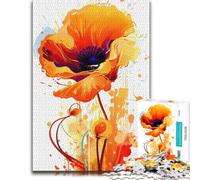 Adult Puzzle Poppy Flower 1000pcs (38x26cm) Jigsaw | Choose a mindful activity for adults during family time for calm focus.