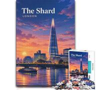 Adult Puzzle The Shard London Pixel Art 1000pcs (70x50cm) | For relaxed weekends: 1000-piece jigsaw puzzle for adults offers 1000 pieces for a longer challenge.