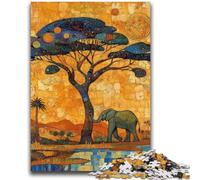 Adult Puzzles 1000 Pieces African Grasslands Family Game Stress Reliever Difficult Challenge Artists Collection, Fine Art 26x38cm