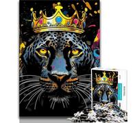 Adult Puzzles 1000 Pieces African Leopard Puzzles for Adults,Artistic Wall Decor & Birthday Gift Idea for Friends, Home Office (size 38x26cm)