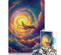 Adult Puzzles 1000 Pieces Airplane in The Clouds Puzzles for Adults,Artistic Wall Decor & Birthday Gift Idea for Friends, Home Office (size 38x26cm)