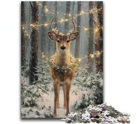Adult Puzzles 1000 Pieces An Elegant Deer Challenging To Complete But Fun And Humorous with Matching Poster And Trivia Sheet 26x38cm