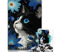 Adult Puzzles 1000 Pieces Angel Cat Teenager Jigsaw,Family Activity Fun at Home Activities, Birthday Present,Travel Gifts 26x38cm