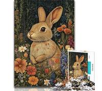 Adult Puzzles 1000 Pieces Animal Rabbit, Learning Educational Toys,for Is Ideal As A Gift for The Whole Family for And 14 Years Old 38x26cm