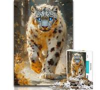 Adult Puzzles 1000 Pieces Animal Snow Leopard Puzzles for Adults,Educational Games Home Decoration Suitable for Desktop Decoration (size 38x26cm)