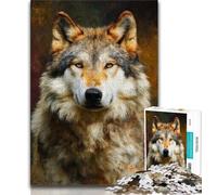 Adult Puzzles 1000 Pieces Animal Wolf Art,Help The Brain Exercise Addictive Toys to Cultivate Patience Gift For Birthdays (75x50cm)