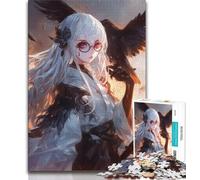 Adult Puzzles 1000 Pieces Anime Crow Girl,Help The Brain Exercise Addictive Toys to Cultivate Patience Gift For Birthdays (38x26cm)