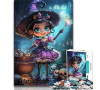 Adult Puzzles 1000 Pieces Anime Witch Girl Puzzles for Adults,Educational Games Home Decoration Suitable for Desktop Decoration (size 38x26cm)