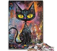 Adult Puzzles 1000 Pieces Art Cat Family Game Stress Reliever Difficult Challenge Artists Collection, Fine Art 50x75cm