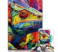 Adult Puzzles 1000 Pieces Art Chameleon,Help The Brain Exercise Addictive Toys to Cultivate Patience Gift For Birthdays (75x50cm)