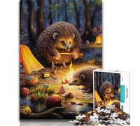 Adult Puzzles 1000 Pieces Art Hedgehog,Help The Brain Exercise Addictive Toys to Cultivate Patience Gift For Birthdays (38x26cm)