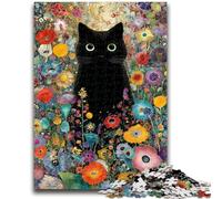 Adult Puzzles 1000 Pieces Artistic Abstract Black Cat for 14+ Unique Challenge Game Family Games Christmas Birthday Gifts 50x75cm
