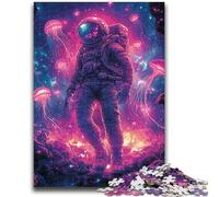 Adult Puzzles 1000 Pieces Astronaut And Jellyfish Stress Reliever Staycation Kill Time Perfect Decoration for Age 14+ 50x75cm