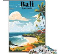 Adult Puzzles 1000 Pieces Bali Indonesia Travel, Suitable for People Aged 14 And Above Challenging To Complete But Fun And Humorous Great Gift 50x75cm