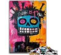 Adult Puzzles 1000 Pieces Basquiat-style Skull Challenging Game And Family Play for Is Ideal As A Gift for The Whole Family 50x75cm