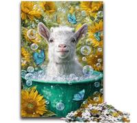Adult Puzzles 1000 Pieces Bathing Cow Stress Reliever Staycation Kill Time Perfect Decoration for Age 14+ 26x38cm