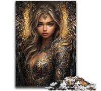 Adult Puzzles 1000 Pieces Beautiful Female Dark Angel Challenging To Complete But Fun And Humorous with Matching Poster And Trivia Sheet 26x38cm
