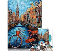 Adult Puzzles 1000 Pieces Bicycle on The Bridge 1000 Pieces for Adults,Decompressing Intellectual Educational Toy Birthday Gift (size 75x50cm)