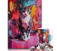 Adult Puzzles 1000 Pieces Black And White Cat Teenager Jigsaw,Family Activity Fun at Home Activities, Birthday Present,Travel Gifts 26x38cm