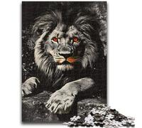 Adult Puzzles 1000 Pieces Black And White Lion Family Game Stress Reliever Difficult Challenge Artists Collection, Fine Art 26x38cm