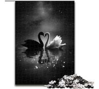 Adult Puzzles 1000 Pieces Black And White Swan, Suitable for Ages 14 And Up Home Educational Games DIY Toys Artwork Gift (Size 26x38cm)