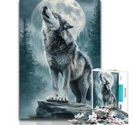 Adult Puzzles 1000 Pieces Black And White Wolf Teenager Jigsaw,Family Activity Fun at Home Activities, Birthday Present,Travel Gifts 26x38cm