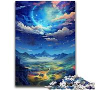Adult Puzzles 1000 Pieces Black Sky with Rainbow Clouds Teenager Jigsaw,Educational Games Home Decoration Birthday Present, Gifts, Wall Art (50x75cm)