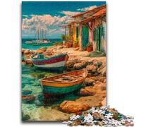 Adult Puzzles 1000 Pieces Boats on Resort Island Stress Reliever Staycation Kill Time Perfect Decoration for Age 14+ 50x75cm