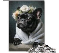 Adult Puzzles 1000 Pieces Bulldog Taking A Bath, Stress Relief with Fully Interlocking Randomly Shaped Pieces for And 14 Years Old (Size 26x38cm)