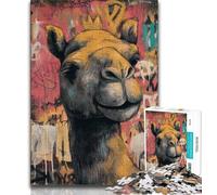 Adult Puzzles 1000 Pieces Camel Art 1000 Piece Puzzle,Stress Reliever Staycation Kill Time Parent-child Interaction 26x38cm