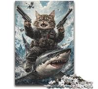 Adult Puzzles 1000 Pieces Cat And Shark Challenging Game Toys Deal As Gifts for The Whole Family for Ages 14+ 26x38cm