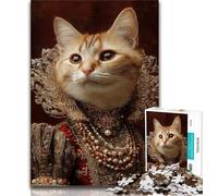 Adult Puzzles 1000 Pieces Cat from An Aristocratic Family, Learning Educational Toys,for Is Ideal As A Gift for The Whole Family for And 14 Years Old 38x26cm