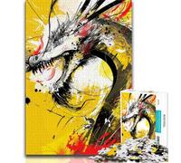 Adult Puzzles 1000 Pieces Chinese Dragon Oil Painting, Learning Educational Toys,for Is Ideal As A Gift for The Whole Family for And 14 Years Old 38x26cm