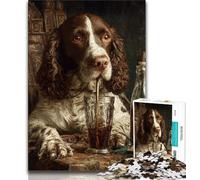 Adult Puzzles 1000 Pieces Cocker Spaniel Teenager Jigsaw,Family Activity Fun at Home Activities, Birthday Present,Travel Gifts 26x38cm