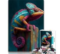 Adult Puzzles 1000 Pieces Color Chameleon,Help The Brain Exercise Addictive Toys to Cultivate Patience Gift For Birthdays (38x26cm)