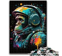 Adult Puzzles 1000 Pieces Colorful Astronaut Monkey Challenging To Complete But Fun And Humorous Unique Home Decor And Gifts 26x38cm