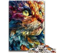 Adult Puzzles 1000 Pieces Coloring Cat for 14+ Unique Challenge Game Family Games Christmas Birthday Gifts 50x75cm