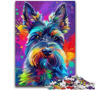 Adult Puzzles 1000 Pieces Colourful Dogs Family Game Stress Reliever Difficult Challenge Artists Collection, Fine Art 26x38cm