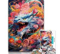 Adult Puzzles 1000 Pieces Colourful Graffiti Flying Dragon Puzzles for Adults,Educational Games Home Decoration Suitable for Desktop Decoration (size 75x50cm)