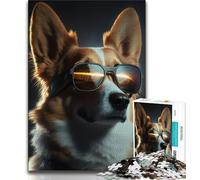 Adult Puzzles 1000 Pieces Cool Corgi Dog 1000 Pieces for Adults,Decompressing Intellectual Educational Toy Birthday Gift (size 38x26cm)