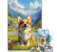 Adult Puzzles 1000 Pieces Corgi Teenager Jigsaw,Family Activity Fun at Home Activities, Birthday Present,Travel Gifts 26x38cm