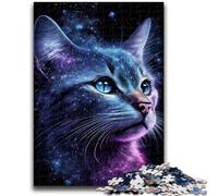 Adult Puzzles 1000 Pieces Cosmic Nebula Cat Learning Educational Toys Family Games Enhance Love between Couples 50x75cm