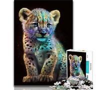 Adult Puzzles 1000 Pieces Cute Galaxy Baby Leopard Teenager Jigsaw,Challenging Family Activity Games DIY Toy for Home Wall Decor Gifts (size 38x26cm)